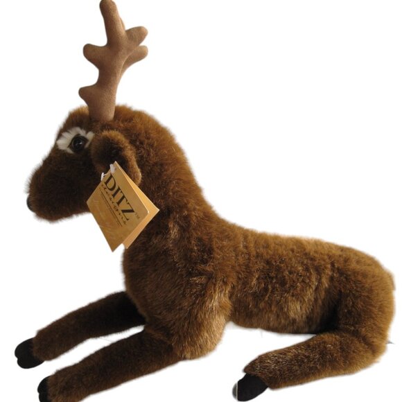 Ditz Designs Plush Deer Christmas Reindeer Brown Stuffed Animal Big 19" - Picture 3 of 5